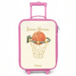 Basketbal in neutrale kleuren Kinderkoffer - Roze klein -3d
