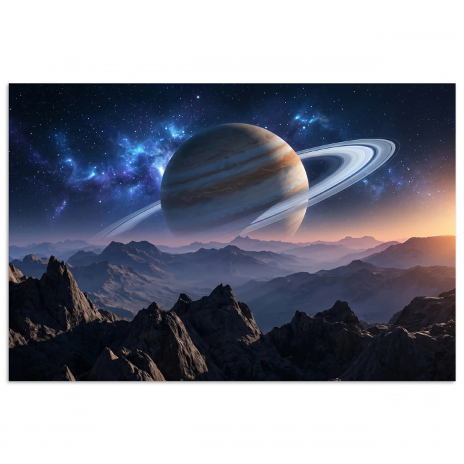 Fantasy - Kosmos - Landschap poster papier klein -3d