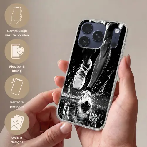 Hardloopschoenen - Rennen - Druppels - Zwart Telefoonhoesje iPhone 17 Pro klein -sfeer3_NL