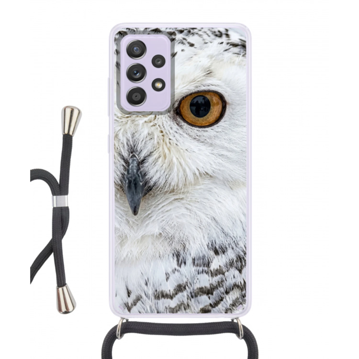 Sneeuwuil - Oog - Wildlife - Wit Hoesje Samsung Galaxy A52 5G met koord klein -3d