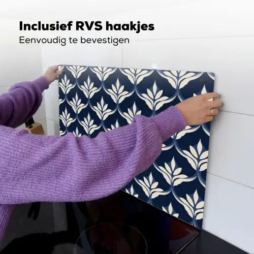Modern - Ontwerp - Blauw Inductie beschemer met haakjes klein 777 -ky-ophangen-nl