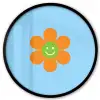 Bloem - Smiley - Kleurrijk Fotolijst rond zonder passe partout klein -3d