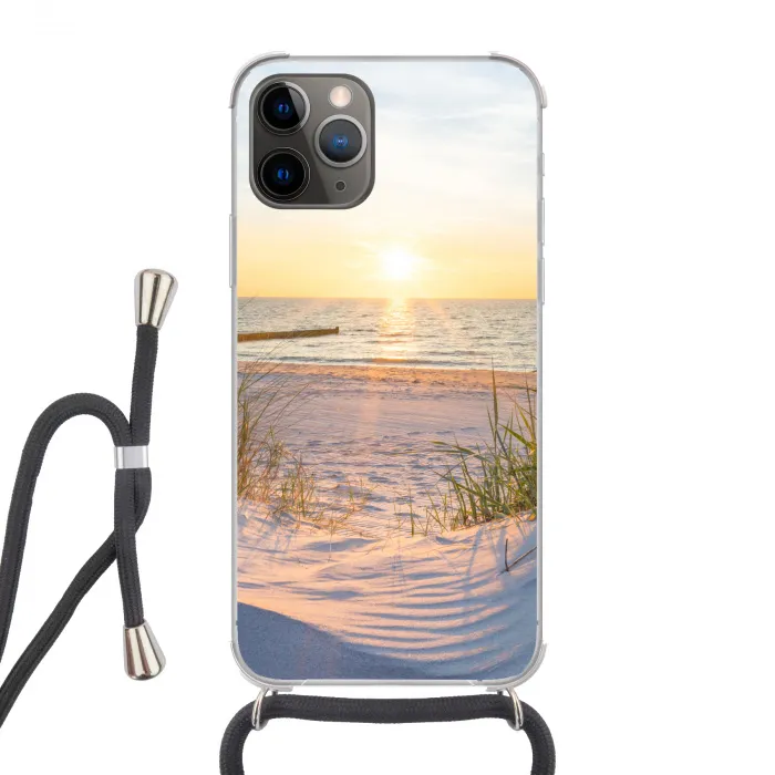 Strand - Zon - Duin - Gras - Zand - Horizon Hoesje iPhone 12 Pro met koord klein -3d