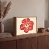 Rode hibiscusbloem - Textuur achtergrond - Beige Light Box met batterij (Wandlamp) middel -sfeer2