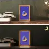 Meloen - Blauw - Oranje - Kunstzinnig Light Box met kabel (Tafellamp) klein -sfeer3