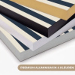 Verticale strepen - Blauw - Crème Textielframe zwart klein 947 -USP_kleurenNL