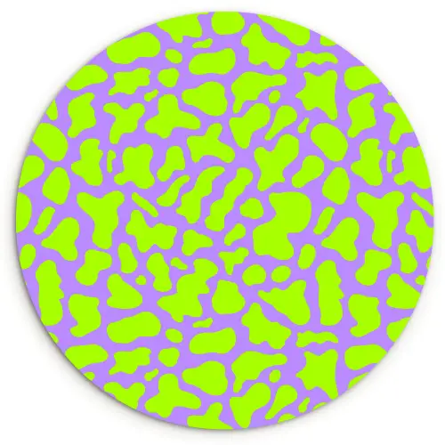 Groen - Neon - Paars - Vlekken Wandcirkel plexiglas klein 852 -3d