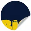 Think big - Blauw - Geel Wandcirkel behangsticker klein -3d