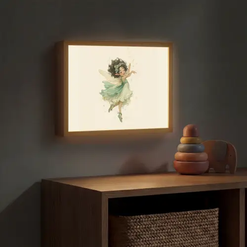 Fee - Groen - Magie Light Box met batterij (Wandlamp kind) middel -sfeer5_kind