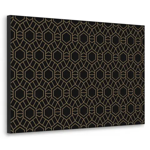 Goud - Zwart - Rozetstructuur Textielframe zwart klein 947 -3d