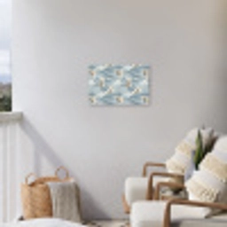 Wolken - Kraanvogels - Blauw Tuinposter op houten frame 2 cm dik klein 845 -sfeer1