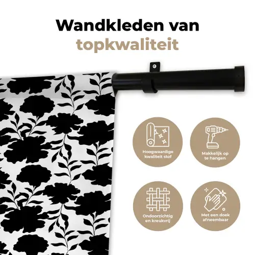 Bloemen -  Patroon - Decoratief Wandkleed katoen klein 269 -sfeer2