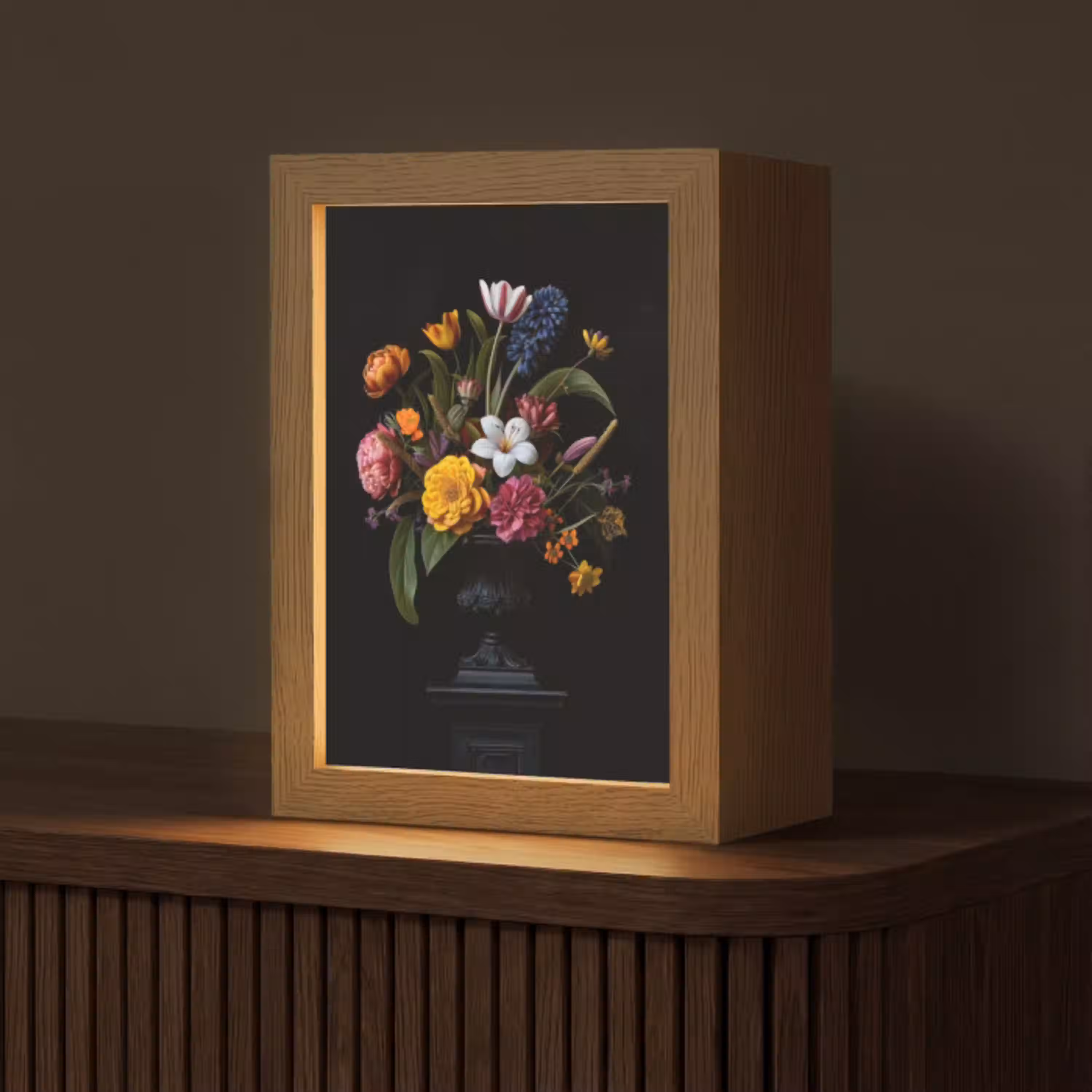 Lente - Bloemen - Klassiek - Vaas Light Box met kabel (Tafellamp) klein -z3d_website