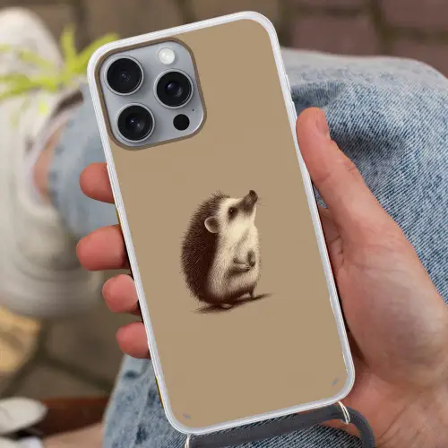 Egel - Snuitje - Bruin - Stekels Hoesje iPhone 16 Pro Max met koord klein -sfeer3