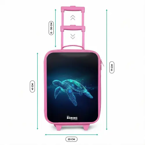 Lichtgevende schildpad in digitale oceaan Kinderkoffer - Roze klein -productfoto_formaten