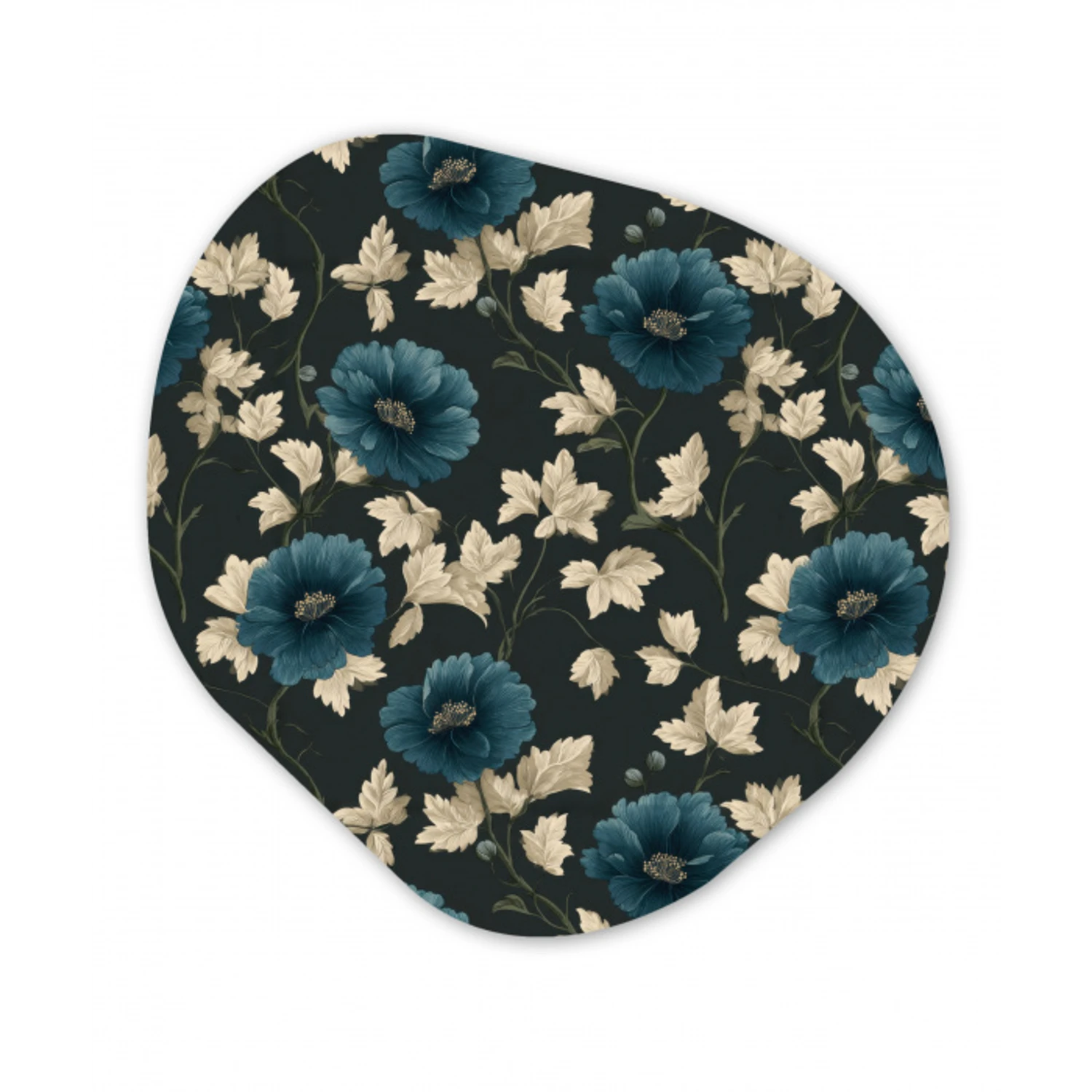 Botanisch - Bloemen - Blauw Wandcirkel Organisch Forex 3mm klein 629 -3d