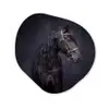Portret - Paard - Donker Wandcirkel Organisch Aluminium middel -3d
