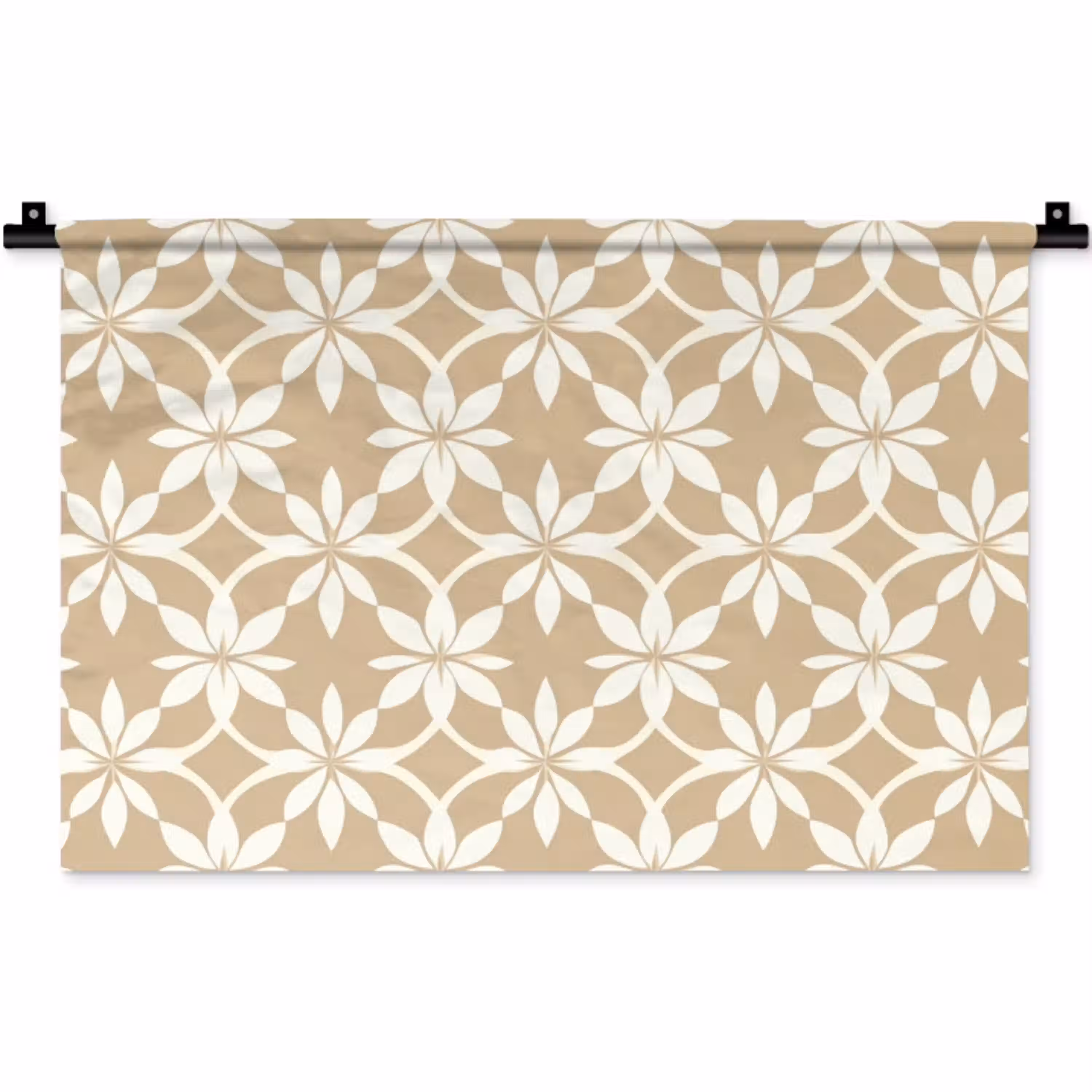 Bloemen - Patroon - Beige Wandkleed katoen klein 269 -zz3d