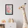 Eikenbladeren - Takken - Roze fotolijst zwart zonder passe partout klein -usfeer4_kinderkamer