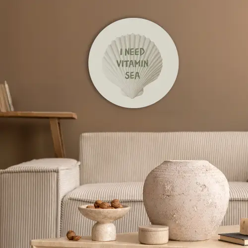 Schelp - Quote - Groen Akoestische PET Vilt - Rond klein -sfeer1