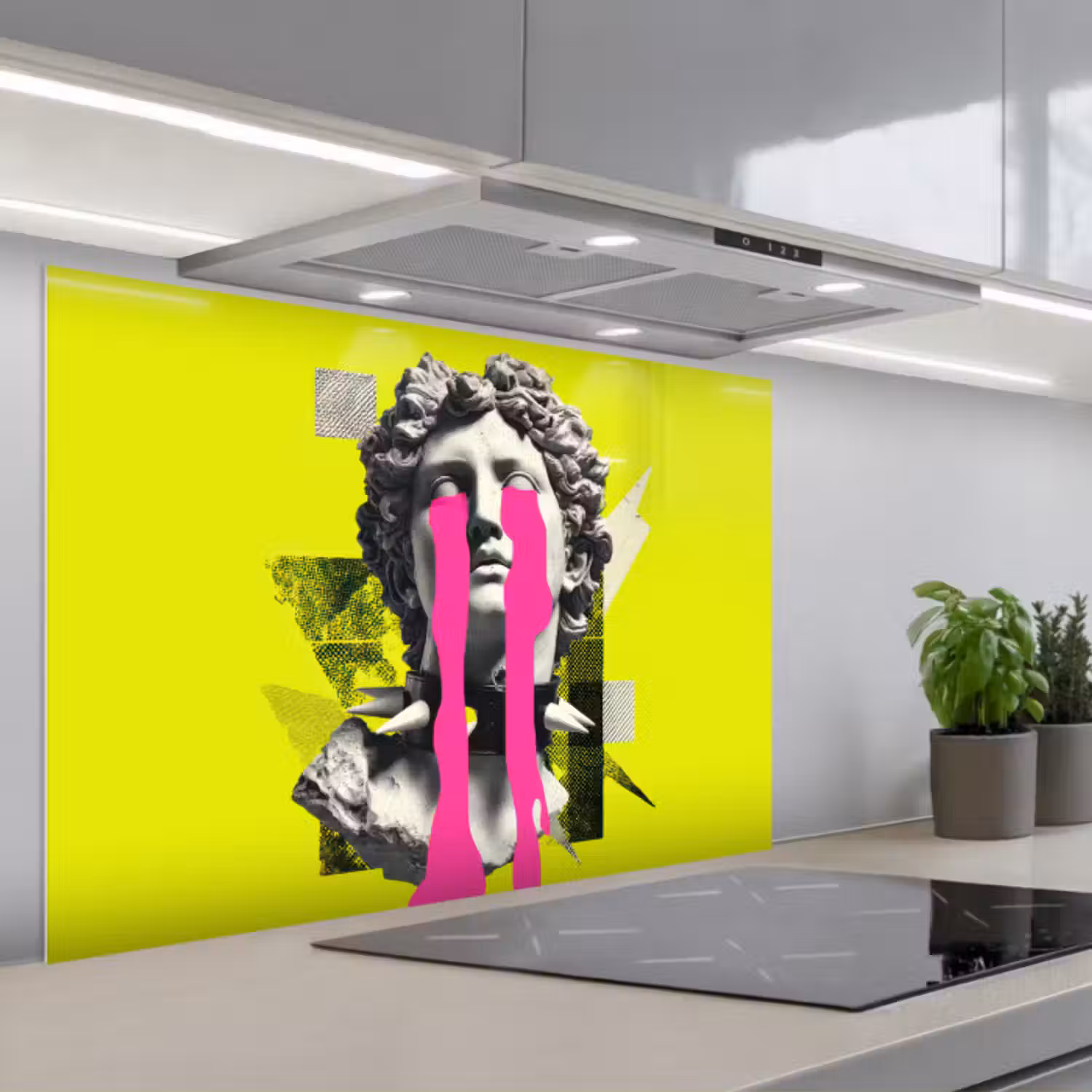 Spatscherm keuken - Buste - Verf - Geel