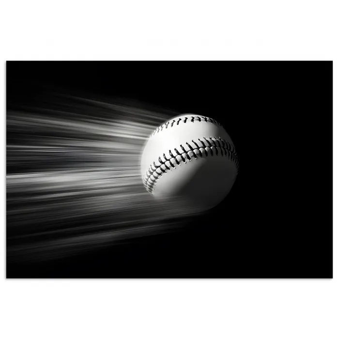 Honkbal - Wit - Vliegt poster papier klein -3d