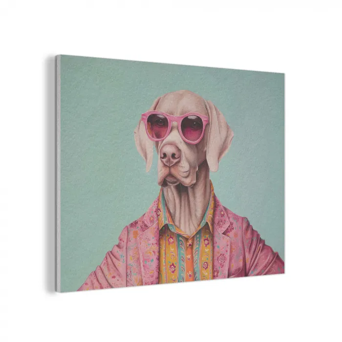 Hond - Overhemd - Bloemen - Bril PET vilt klein -3d