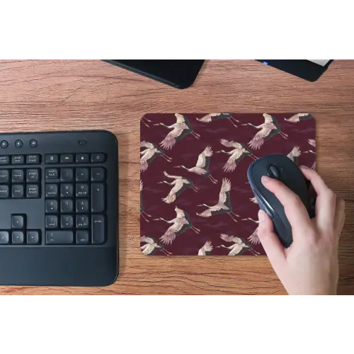 Kraanvogels - Klassiek - Bordeaux muismat rubber klein 262 -toetsenbord