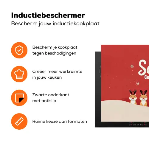 Illustratie - Kerstman - Rendieren - Rood Inductie beschermer vinyl 3mm klein -zzzzzzz-td-ups