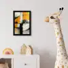 Geel - Abstract - Modern - Vormen fotolijst zwart zonder passe partout klein -usfeer4_kinderkamer
