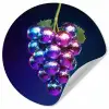 Paars - Disco - Feest - Druif Wandcirkel behangsticker klein -3d