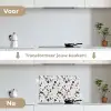 Terrazzo -  Patroon - Kleurrijk - Klei keuken achterwand spatscherm klein 900 -voor_na_NL