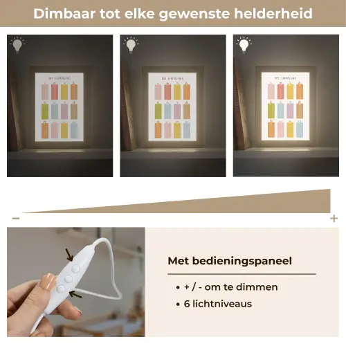 Educatief - Leren rekenen - Kleurrijk - Vermenigvuldigingstabel Light Box met kabel (Wandlamp kind) klein -USP_dimbaarNL