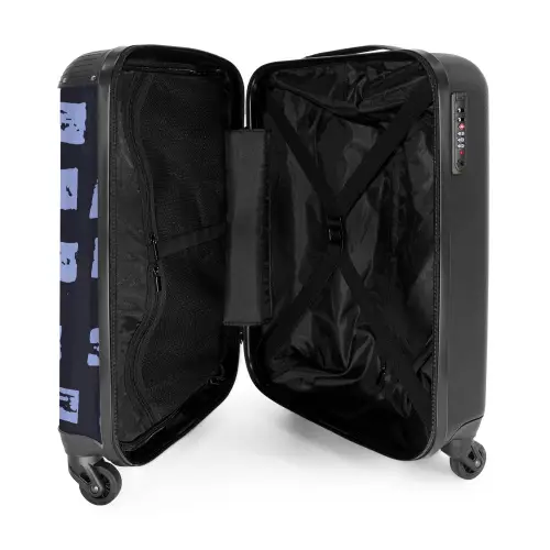 Blauwe blokken op donkerblauwe achtergrond NBS - Handbagage koffer - Kinderen Unisex middel -binnenkant