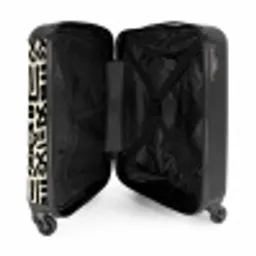 Geometrisch - Figuren - Zwart NBS - Handbagage koffer - Volwassenen Unisex middel -binnenkant