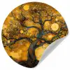 Boom - Levensboom - Abstract - Goud Wandcirkel behangsticker klein -3d