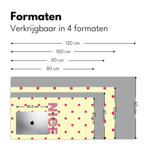 Nice - Stippen - Roze - Geel Muismat XXL klein -sfeer5