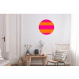 Strepen - Horizontaal - Roze Wandcirkel aluminium klein 190 -woonkamer