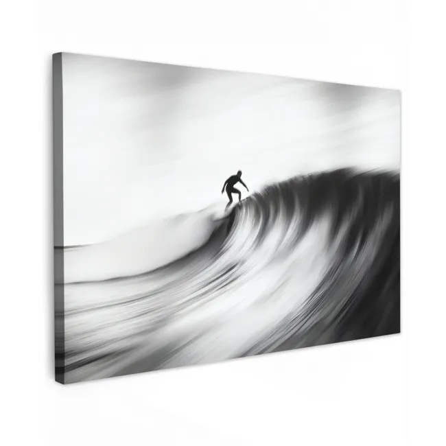 Surfer - Golf - Vervaagd - Zwart canvas 2cm klein -z3d