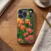 Bloemenveld - Zonnestralen - Oranje Telefoonhoesje iPhone 17 Pro klein -sfeer1