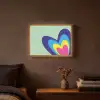 Hartjes - Kleurrijk - Valentijn Light Box met batterij (Wandlamp) middel -sfeer4