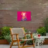 Geit - Hoorns - Kimono - Kleurrijk Tuinposter op houten frame 2 cm dik klein -sfeer3