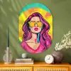Zonnebril - Vrouw - Zonnig - Geel Wandcirkel Ovaal Glas middel -sfeer2