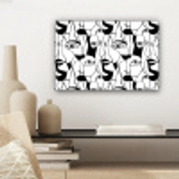 Lijnen - Gezichten - Zwart - Wit canvas 2cm klein 34 -sfeer6