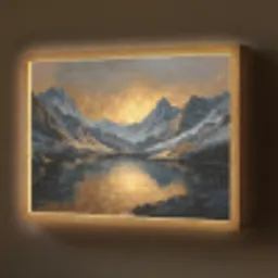 Berglandschap met Gouden Zonsondergang Light Box met batterij (Wandlamp) middel -z3d_website