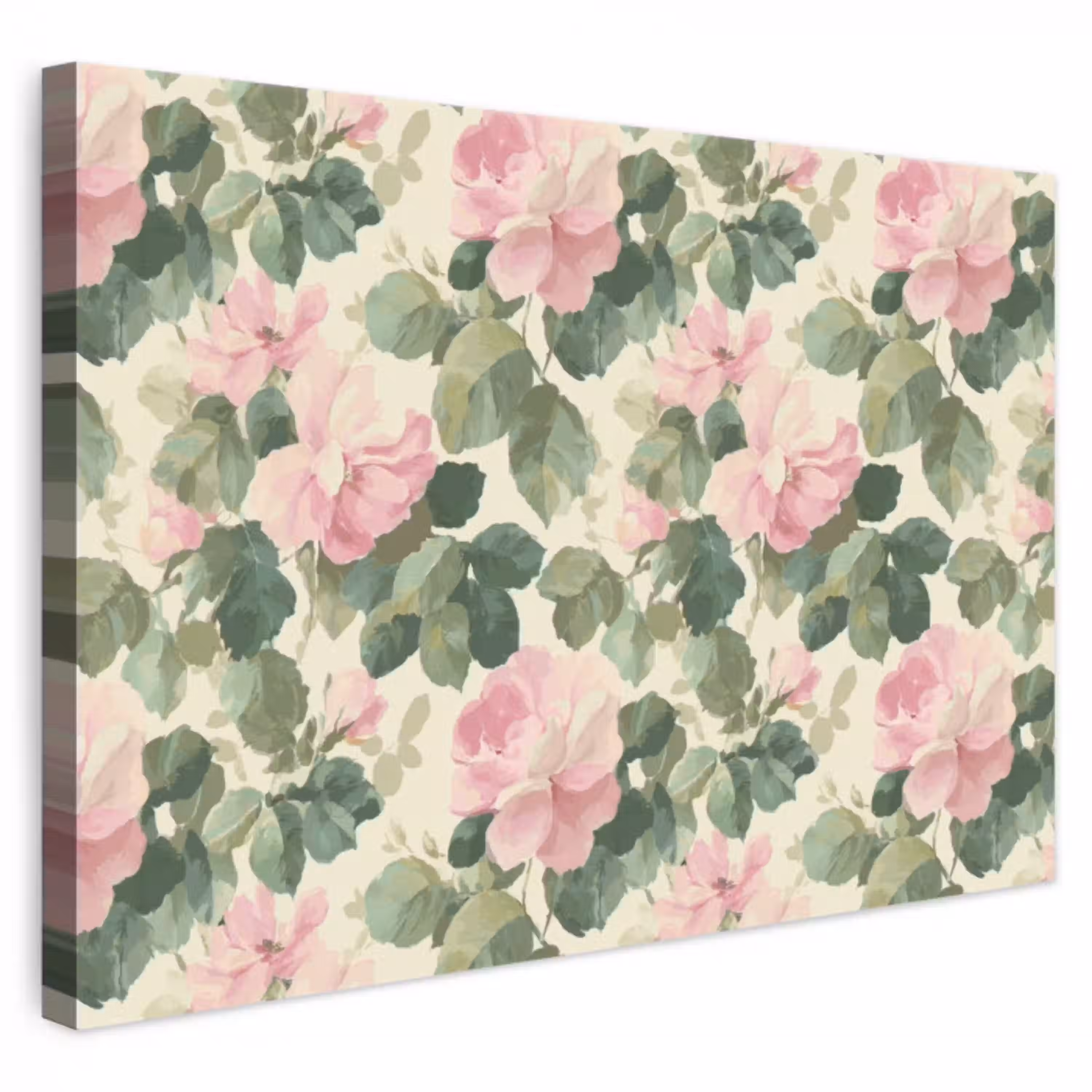 Rozen - Botanisch - Roze canvas 2cm klein 34 -3d