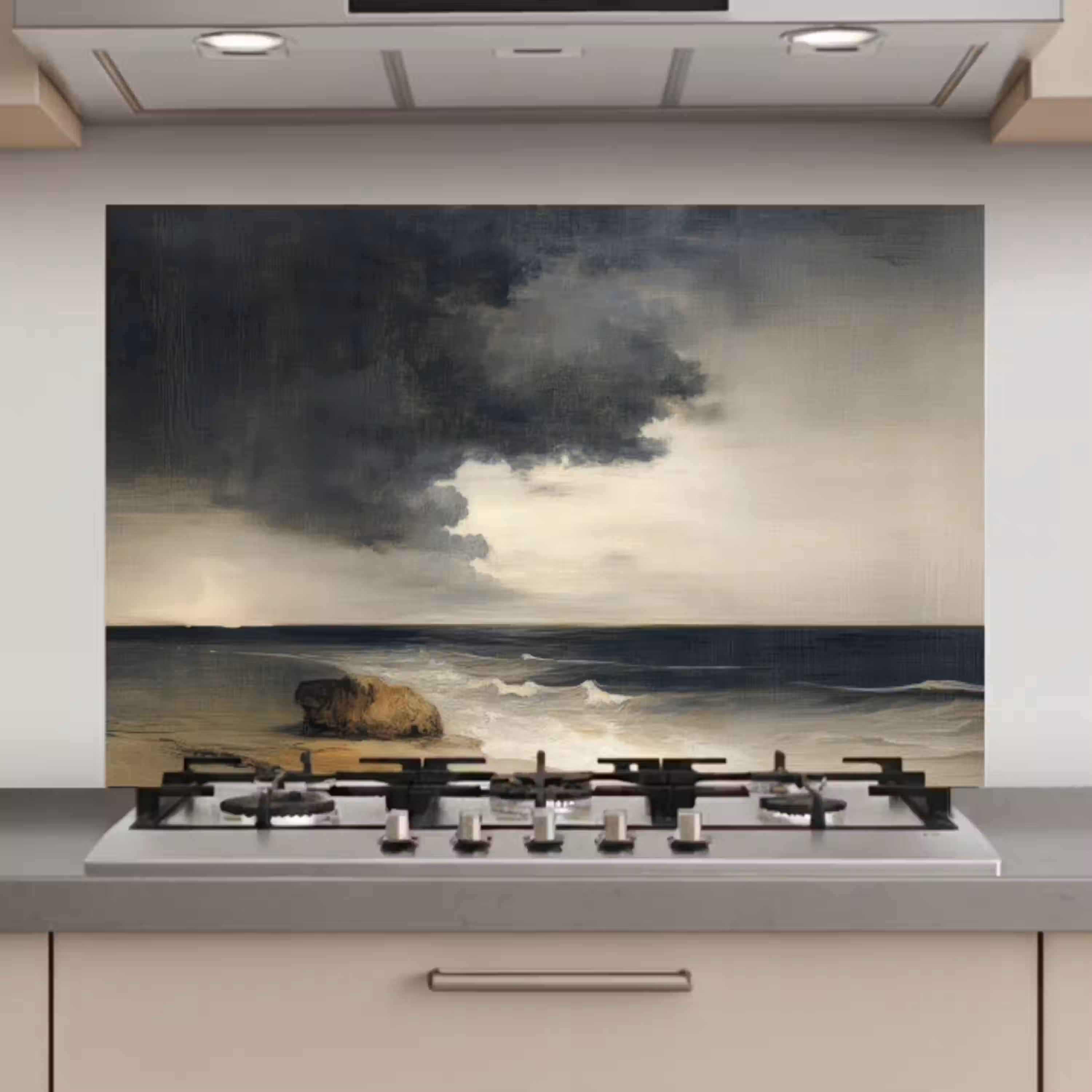 Kust - Golven - Rots - Storm keuken achterwand spatscherm klein -3d_website