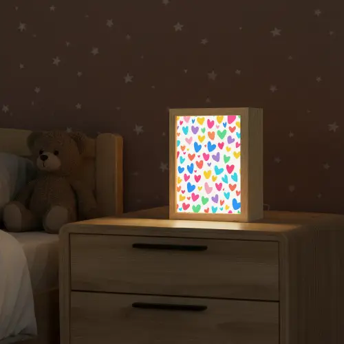 Hartjes - Kleurrijk - Patroon - Levendig Light Box met kabel klein -sfeer1_kind
