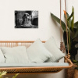 Golden Retriever - Hond - Vrolijk -  Bord spaghetti - Zwart - wit tuinposter los doek klein -sfeer7