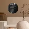 Wijnfles - Glas - Handen - Raam Wandcirkel behangsticker klein -sfeer1
